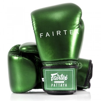 Fairtex BGV22 Боксерские Перчатки Тайский Бокс "Metallic" Зеленые